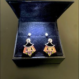 Express pink huggie earrings